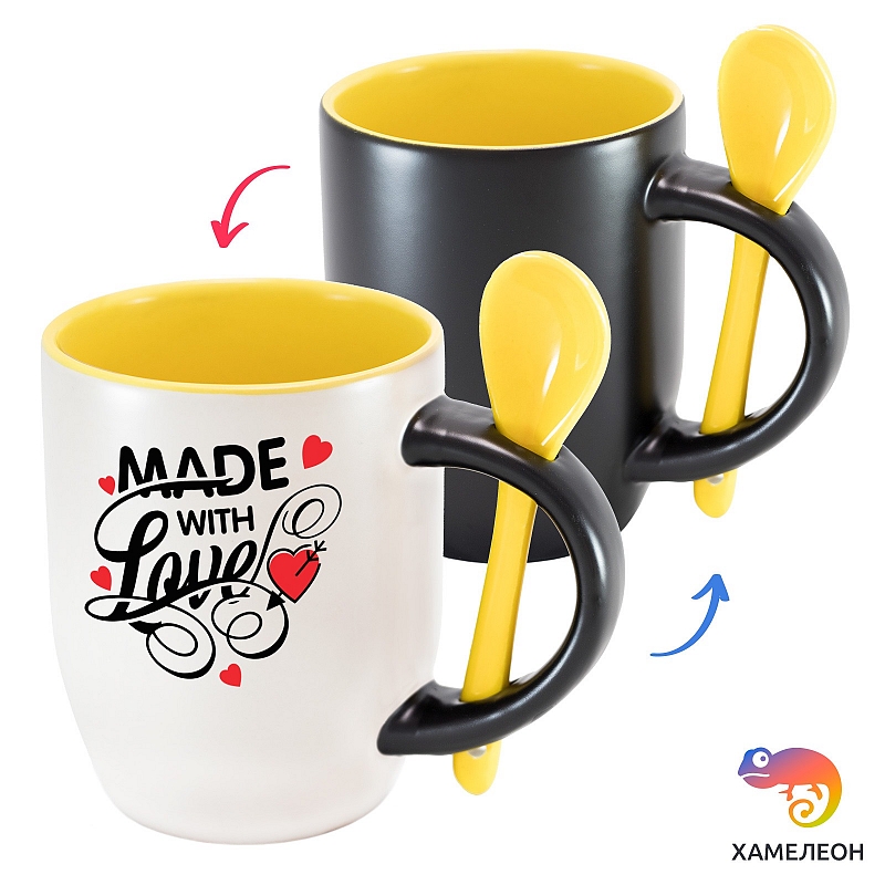 Кружка хамелеон Made with Love - # 2 Кружка хамелеон Made with Love #2