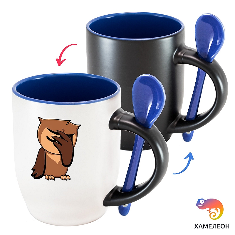 Кружка хамелеон Филин Facepalm - # 2 Кружка хамелеон Филин Facepalm #2