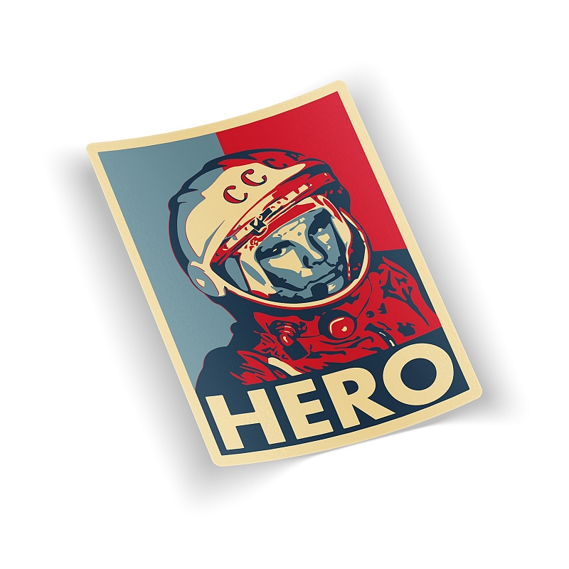 Стикер Yuri Gagarin - Hero #1