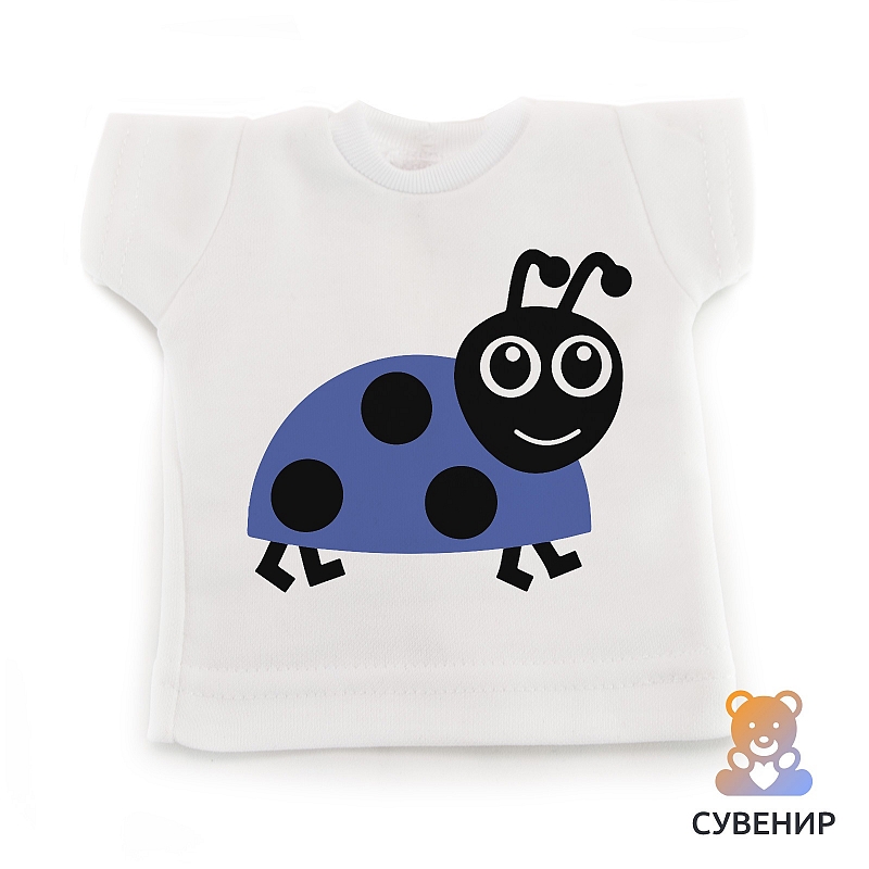 Сувенирная футболка синяя божья коровка - # 1 Сувенирная футболка синяя божья коровка #1