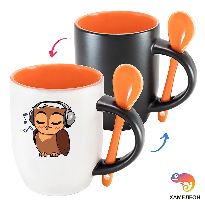 Кружка хамелеон Филин Music - # 4 Кружка хамелеон Филин Music #4