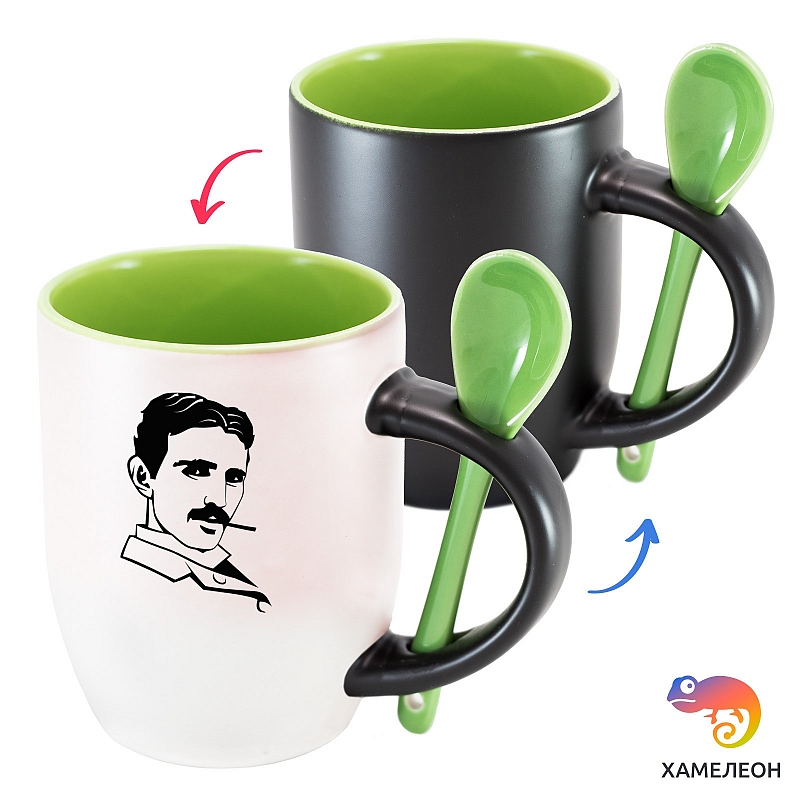 Кружка хамелеон Никола Тесла - # 4 Кружка хамелеон Никола Тесла #4