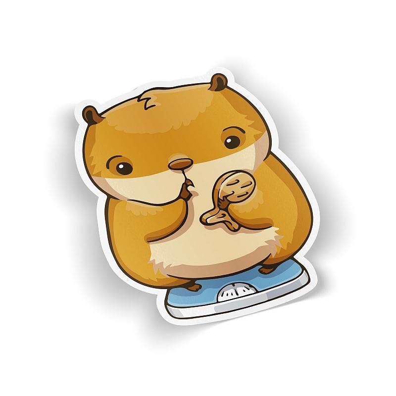 Стикер «Хомяк Сеня» - Потолстел чутка - # 1 Стикер «Хомяк Сеня» - Потолстел чутка #1