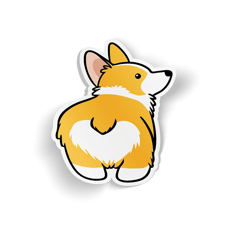 Стикер Corgi Heart Butt - # 1 Стикер Corgi Heart Butt #1