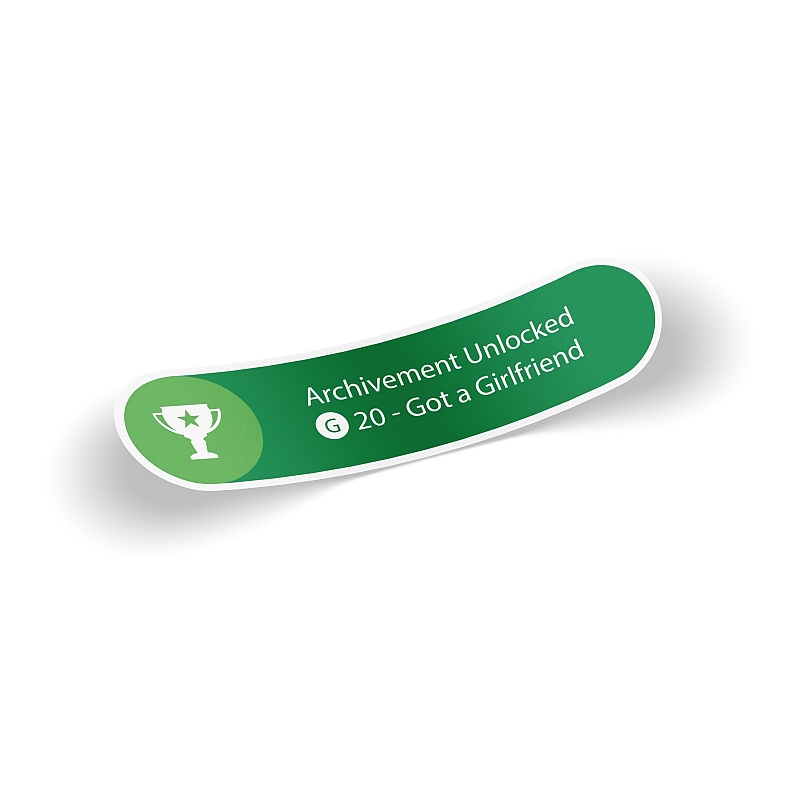 Стикер Archivement Unlocked - Got a Girlfriend - # 1 Стикер Archivement Unlocked - Got a Girlfriend #1