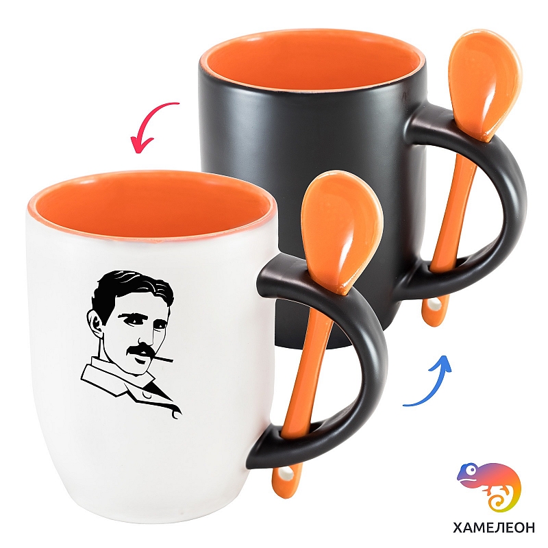 Кружка хамелеон Никола Тесла - # 2 Кружка хамелеон Никола Тесла #2