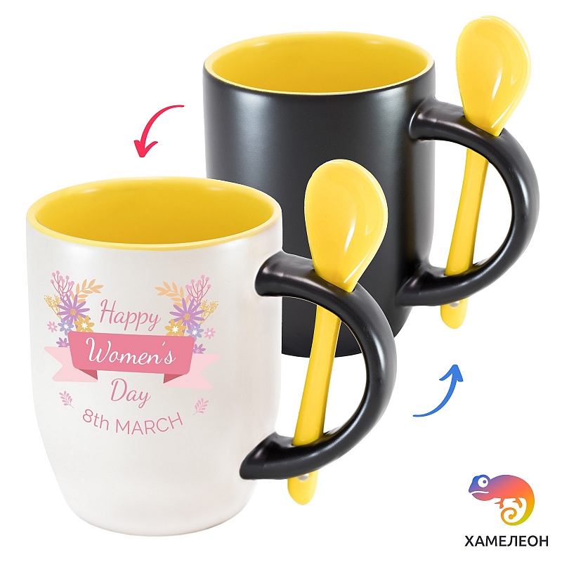 Кружка хамелеон Happy Women's Day 8th March - # 2 Кружка хамелеон Happy Women's Day 8th March #2