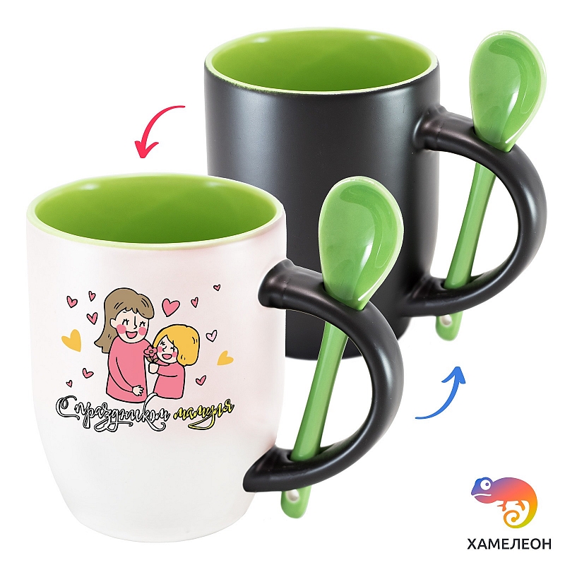 Кружка хамелеон С праздником мамуля #2 - # 4 Кружка хамелеон С праздником мамуля #2 #4