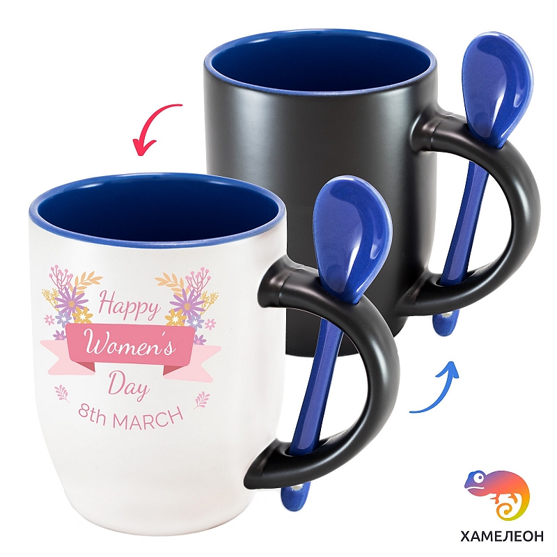 Кружка хамелеон Happy Women's Day 8th March - # 3 Кружка хамелеон Happy Women's Day 8th March #3