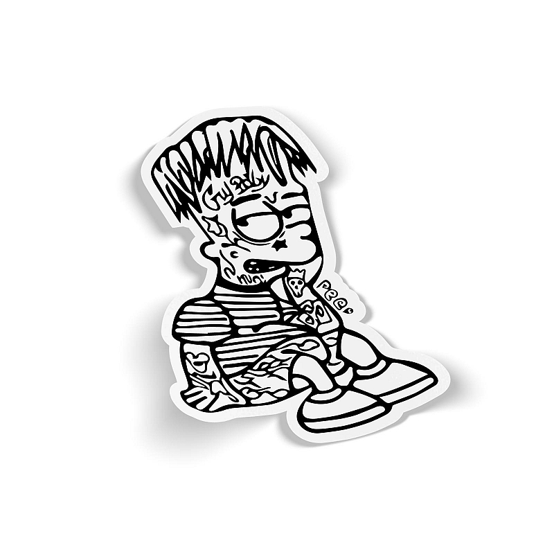 Стикер Lil Peep - Bart Simpson - # 1 Стикер Lil Peep - Bart Simpson #1