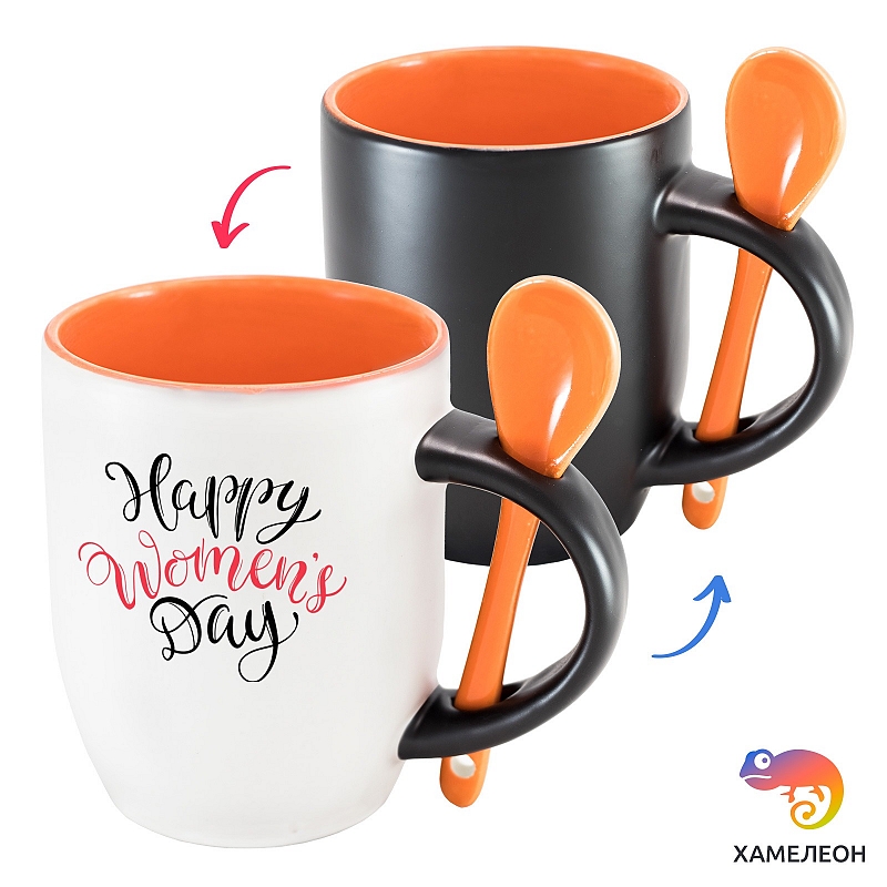 Кружка хамелеон Happy Women's Day (red) - # 2 Кружка хамелеон Happy Women's Day (red) #2