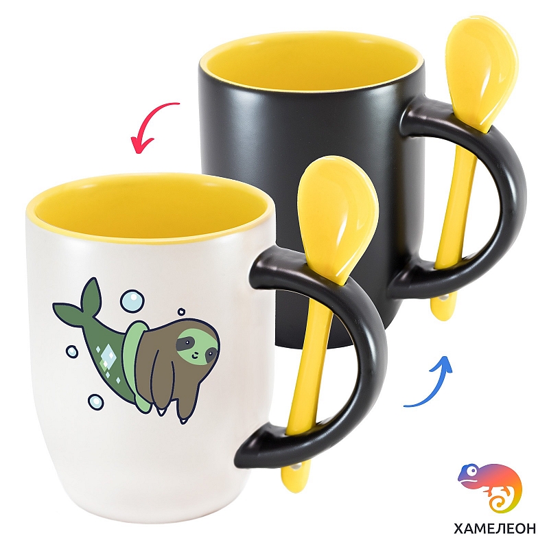 Кружка хамелеон Mermaid Sloth - # 3 Кружка хамелеон Mermaid Sloth #3