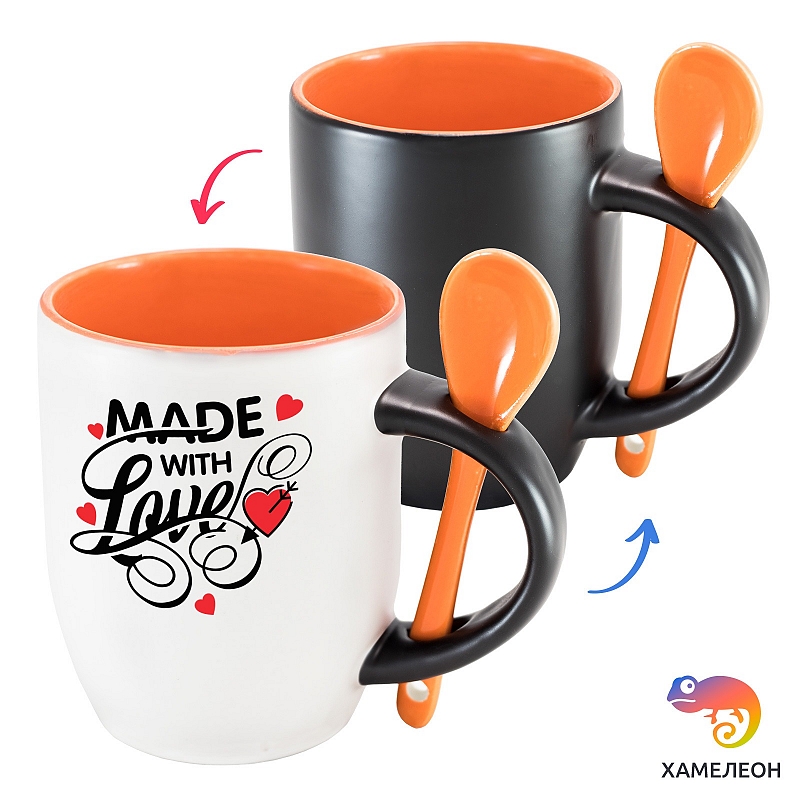 Кружка хамелеон Made with Love - # 1 Кружка хамелеон Made with Love #1