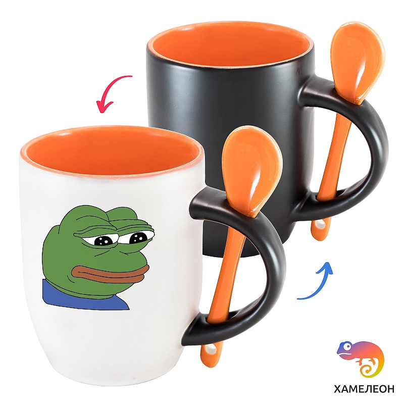 Кружка хамелеон «Лягушонок Пепе» - # 4 Кружка хамелеон «Лягушонок Пепе» #4