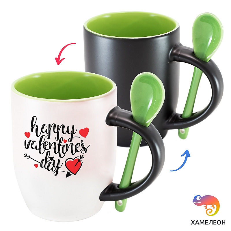 Кружка хамелеон Happy Valentine's Day - # 4 Кружка хамелеон Happy Valentine's Day #4