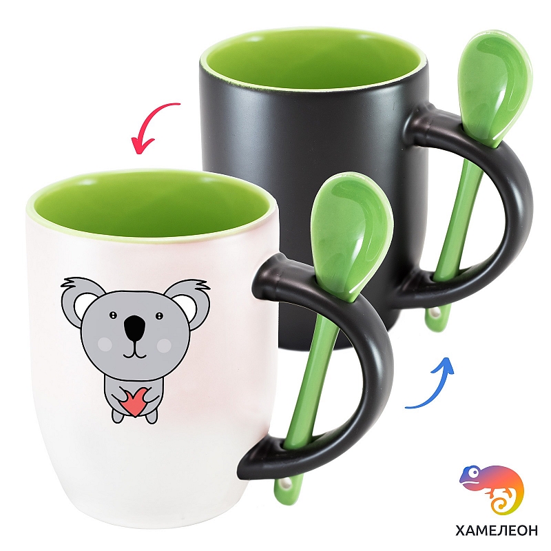 Кружка хамелеон «Коала с сердечком» - # 1 Кружка хамелеон «Коала с сердечком» #1