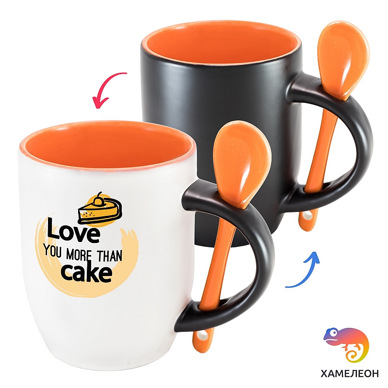 Кружка хамелеон Love you more than Cake - # 2 Кружка хамелеон Love you more than Cake #2