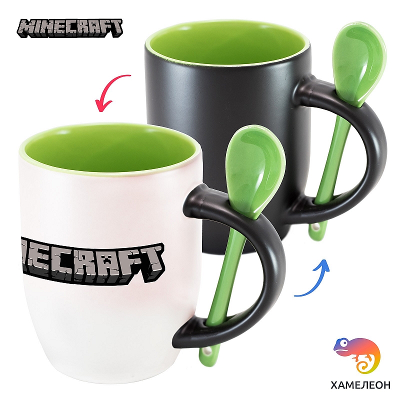 Кружка хамелеон Minecraft (logo) - # 2 Кружка хамелеон Minecraft (logo) #2