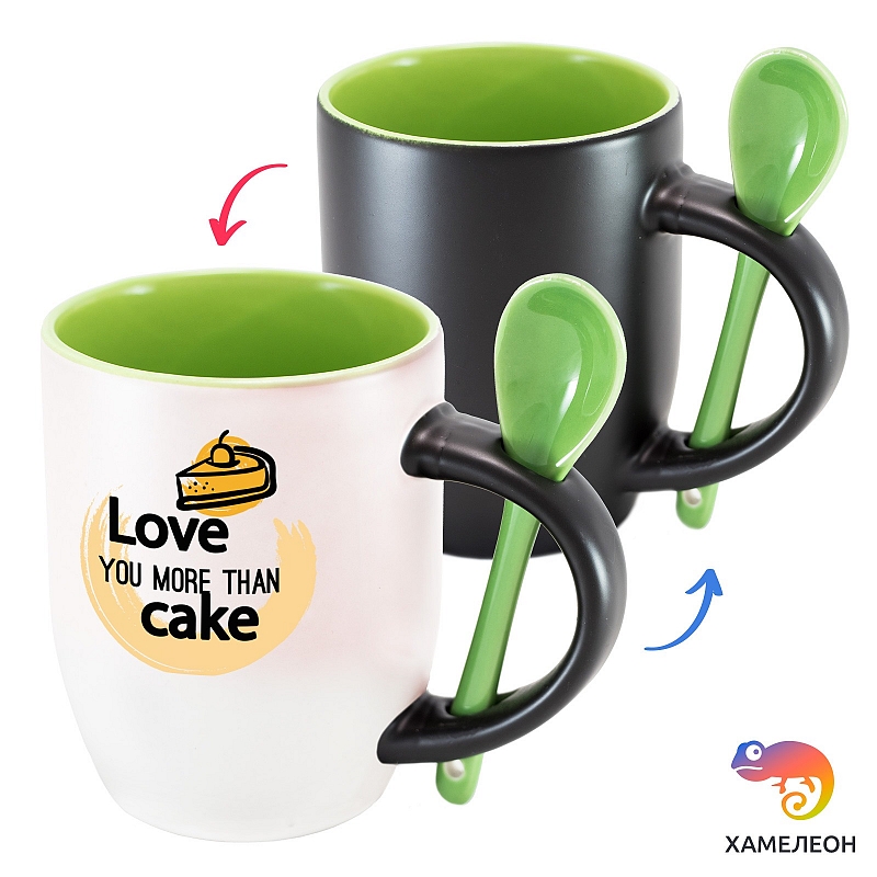 Кружка хамелеон Love you more than Cake - # 4 Кружка хамелеон Love you more than Cake #4