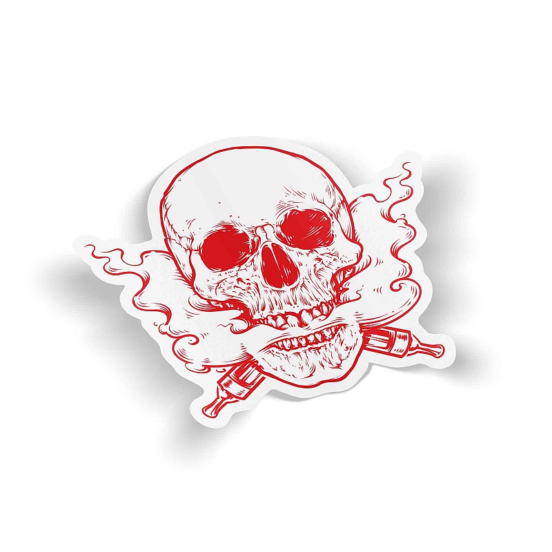 Стикер Череп vape (красный) - # 1 Стикер Череп vape (красный) #1