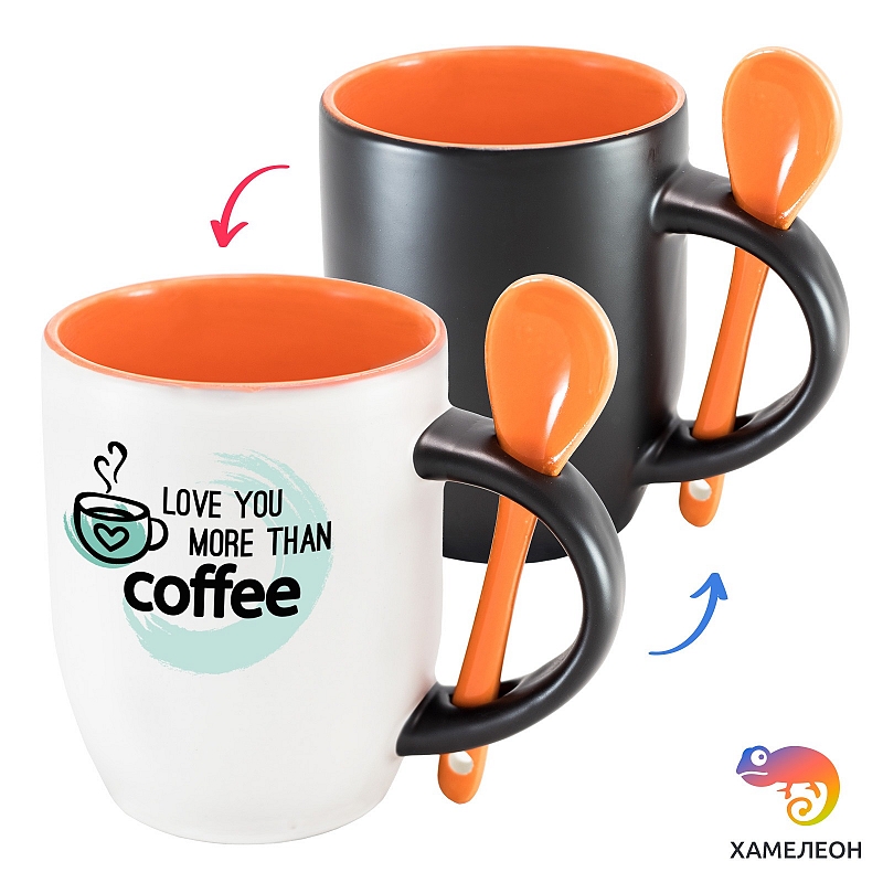 Кружка хамелеон Love you more than Coffee - # 2 Кружка хамелеон Love you more than Coffee #2