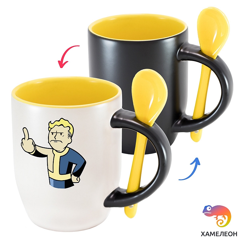 Кружка хамелеон Vault Boy Fuck (Fallout) - # 3 Кружка хамелеон Vault Boy Fuck (Fallout) #3