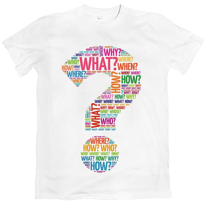 Футболка Вопросы - # 1 Футболка Вопросы #1