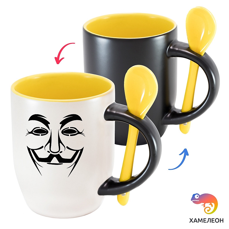 Кружка хамелеон Anonymous - # 2 Кружка хамелеон Anonymous #2