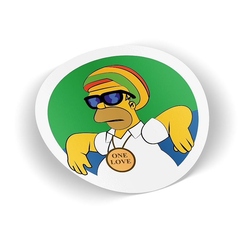 Стикер Гомер Симпсон One Love - # 1 Стикер Гомер Симпсон One Love #1