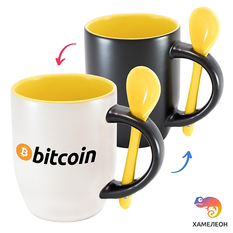 Кружка хамелеон Bitcoin - # 4 Кружка хамелеон Bitcoin #4