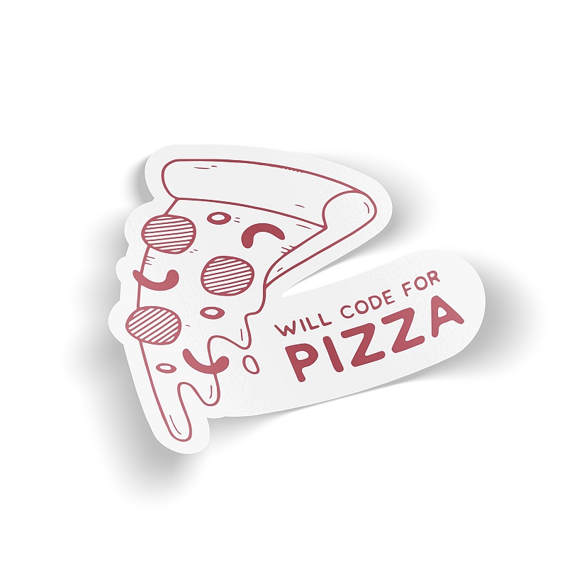 Стикер Will code for Pizza #1