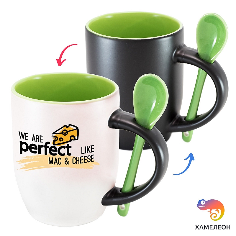 Кружка хамелеон We are Perfect like Mac & Cheese - # 4 Кружка хамелеон We are Perfect like Mac & Cheese #4