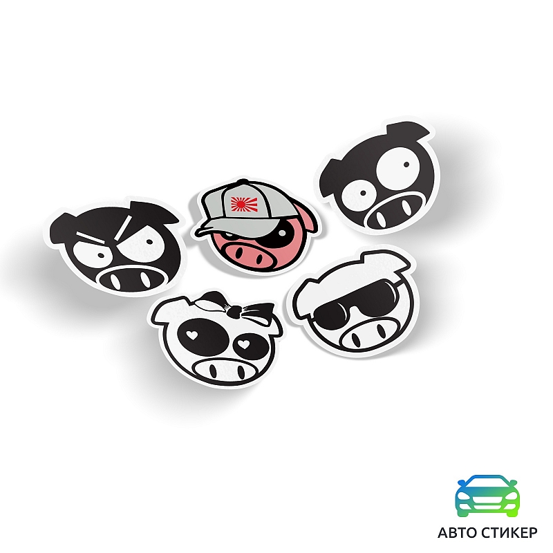 Наклейка Rally Pigs 6шт - # 1 Наклейка Rally Pigs 6шт #1