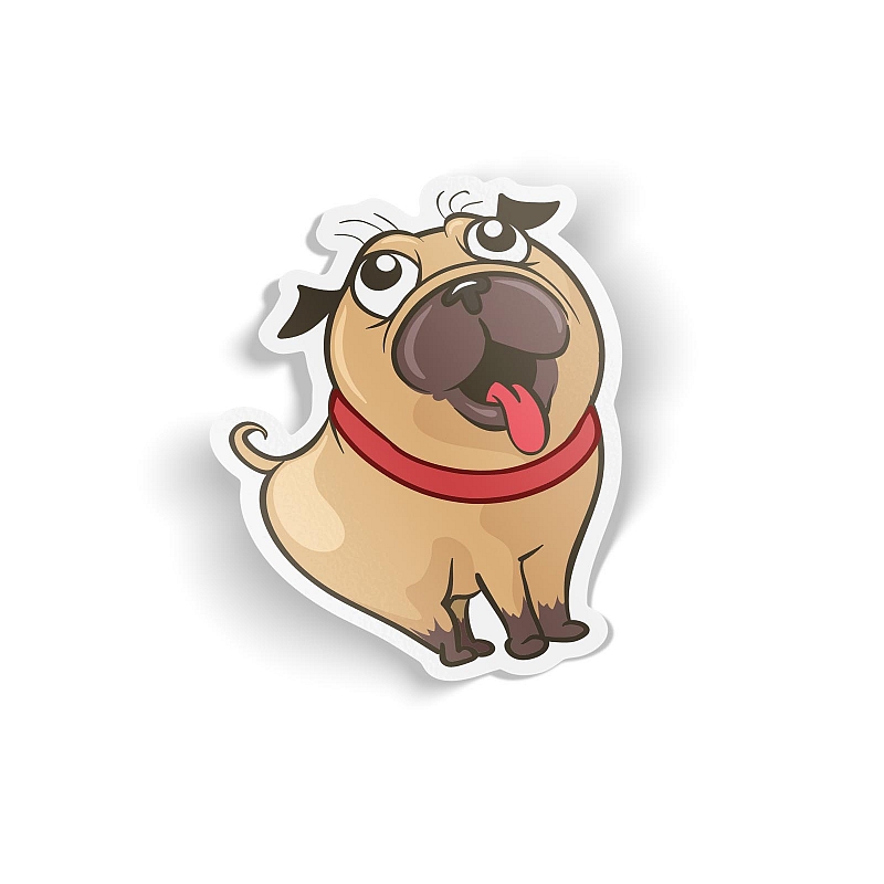 Стикер Веселый мопс - # 1 Стикер Веселый мопс #1