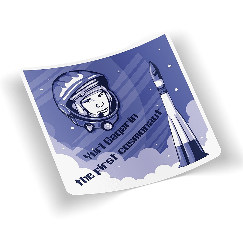 Стикер Yuri Gagarin - The First Cosmonaut - # 1 Стикер Yuri Gagarin - The First Cosmonaut #1